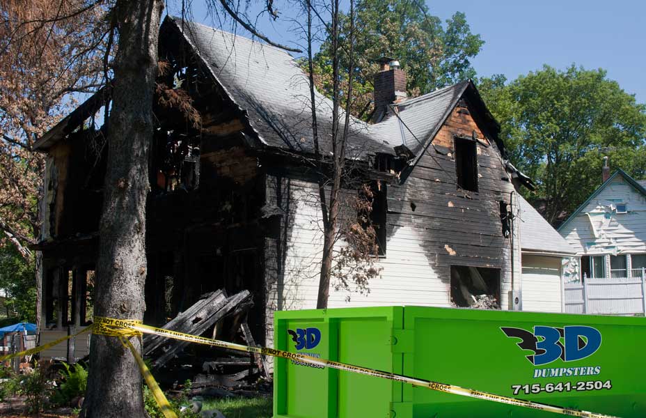 New Richmond Dumpster Roll off Rental for fire damage