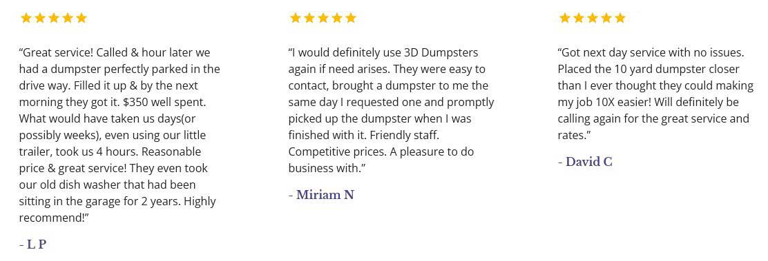 Reviews of 3D Dumpsters